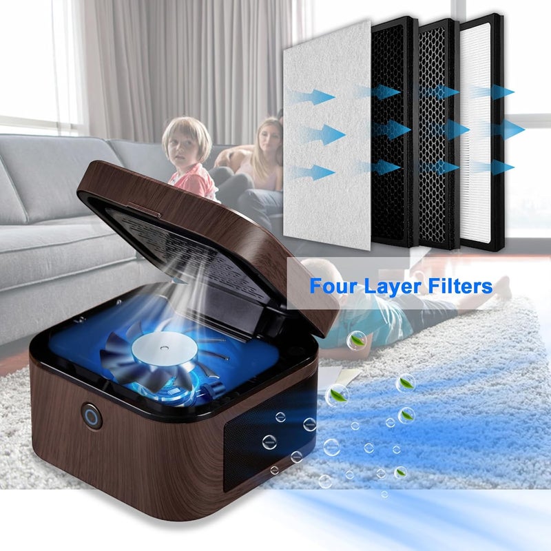SHD Multifunctional Smokeless Ashtray,USB Rechargeable HEPA Filter Ashtray for Home Office Car Indoor Outdoor- Grey - Image 3